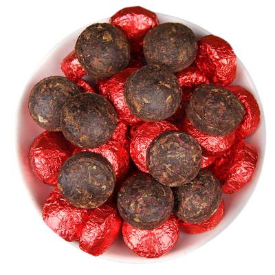 七彩茶叶玫瑰花普洱茶 玫瑰普洱迷你小沱茶