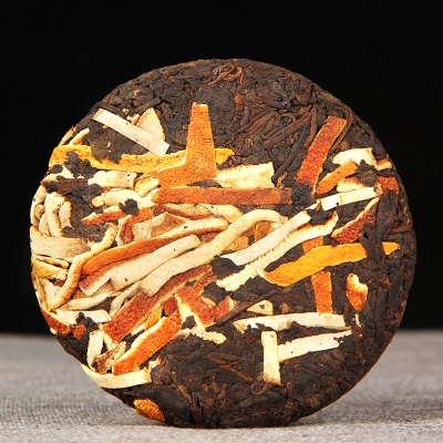 陈皮普洱茶小茶饼云南陈皮熟茶100克