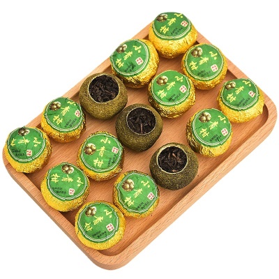 青皮新会小青柑普洱茶陈皮宫廷普洱柑普茶橘子茶桔普茶250g一罐装