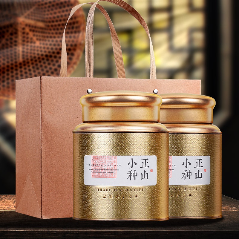 武夷红茶桐木关古树正山小种茶叶铁罐代发礼盒装500g正山小种红茶