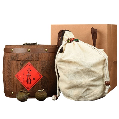 新会小青柑普洱茶叶宫廷陈皮熟茶礼盒木桶装500g