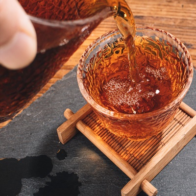 安化黑茶湖南茶叶手筑茯砖茶金花黑茶450克装装陈年茶叶