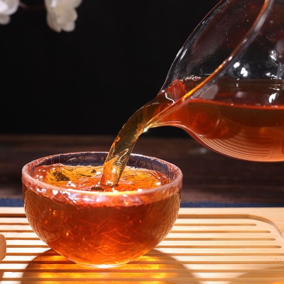 上游热销安化黑茶天尖茯砖茶2斤装黑金茶金花系列盒装安化金花